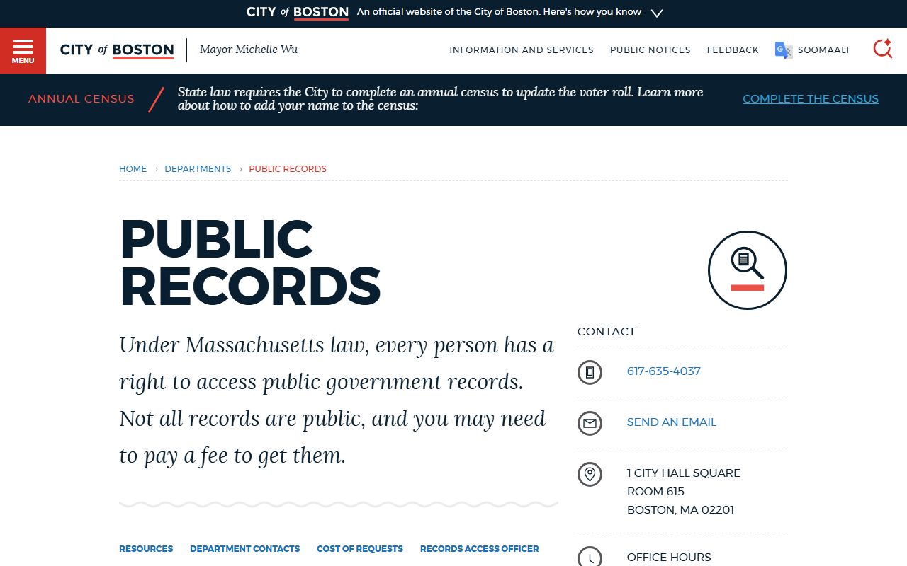 Boston public records department page for Suffolk County busted mugshots